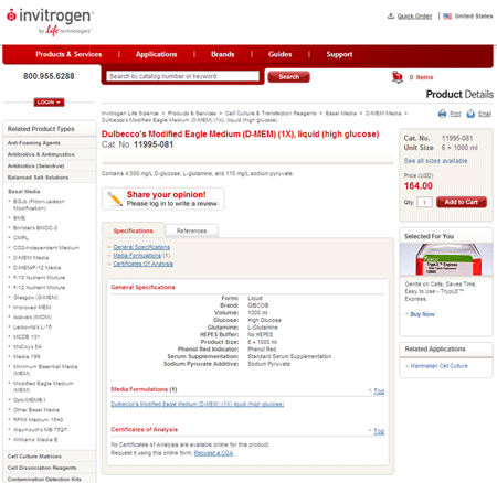 Life Technologies Site Redesign